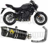 Komplette Abgasanlage Mit Katalysator Und Geräuschzulassung Thunder Aluminium Schwarz Carbon - Arrow Special Parts Kompatibel Mit Yamaha Mt-07 (2021-2024)