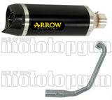 Complete Catalytic Exhaust System With Sound Certification Thunder Black Aluminium Carbon - Arrow Special Parts Compatible With Yamaha Mt-125 (2021-2024)