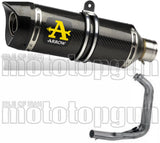Complete Catalytic Exhaust System With Sound Certification Thunder Carbon Carbon - Arrow Special Parts Compatible With Yamaha Mt-07 (2021-2024)