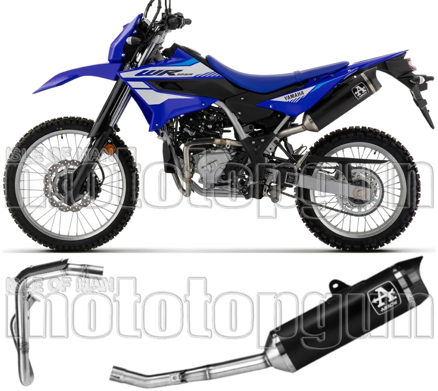 Komplette Auspuffanlage Ohne Katalysator Und Mit Geräuschzulassung Thunder Aluminium Schwarz Endkappe Carby - Arrow Special Parts Kompatibel Mit Yamaha Wr 125 R (2026)
