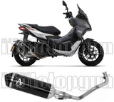 Complete Catalytic Exhaust System With Sound Certification Urban Black Aluminium Stainless Steel Black - Arrow Special Parts Compatible With Aprilia Sr 200 Gt (2022-2024)