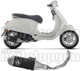 Komplette Auspuffanlage Ohne Katalysator Und Ohne Geräuschzulassung Urban Aluminium Schwarz Endkappe Edelstahl - Arrow Special Parts Kompatibel Mit Piaggio Vespa Primavera 125 (2025)