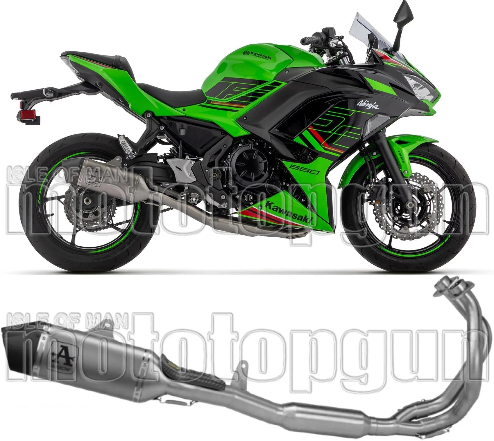 Komplette Abgasanlage Mit Katalysator Und Geräuschzulassung Veloce Titan Endkappe Carby - Arrow Special Parts Kompatibel Mit Kawasaki Ninja 650 35Kw (2024-2026)