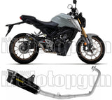 Komplette Abgasanlage Mit Katalysator Und Geräuschzulassung X-Kone Nichrom Schwarz Carbon - Arrow Special Parts Kompatibel Mit Honda Cb 125 R (2021-2024)