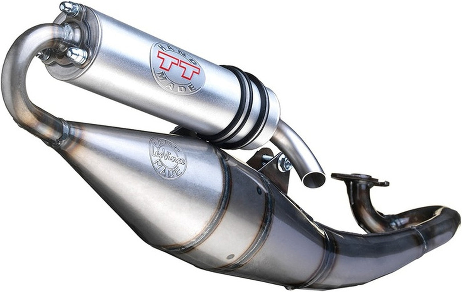 Complete Catalytic Exhaust System With Sound Certification Hand Made Tt Aluminum - Leovince Compatible With Cpi Oliver 50