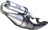 Complete Catalytic Exhaust System With Sound Certification Hand Made Tt Aluminum - Leovince Compatible With Piaggio Typhoon 50 2T (2002-2008)