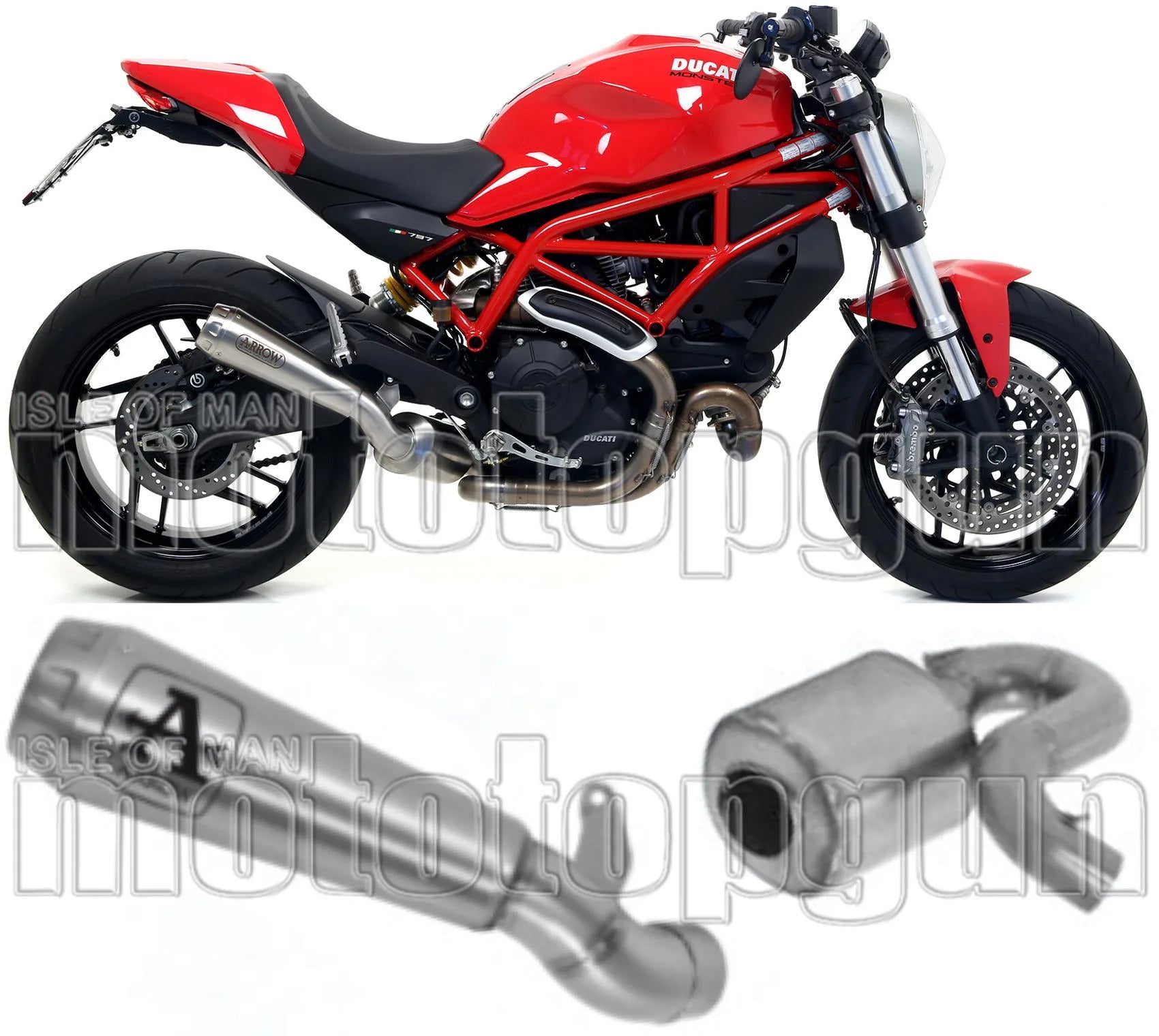 Katalysiertes Auspuffendstück Mit Geräuschzulassung Pro-Race Nichrom Edelstahl - Arrow Special Parts Kompatibel Mit Ducati Scrambler 800 (2017-2020)