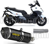 Katalysiertes Auspuffendstück Mit Geräuschzulassung Race-Tech Aluminium Schwarz Carbon - Arrow Special Parts Kompatibel Mit Bmw C 650 Sport (2016-2020)