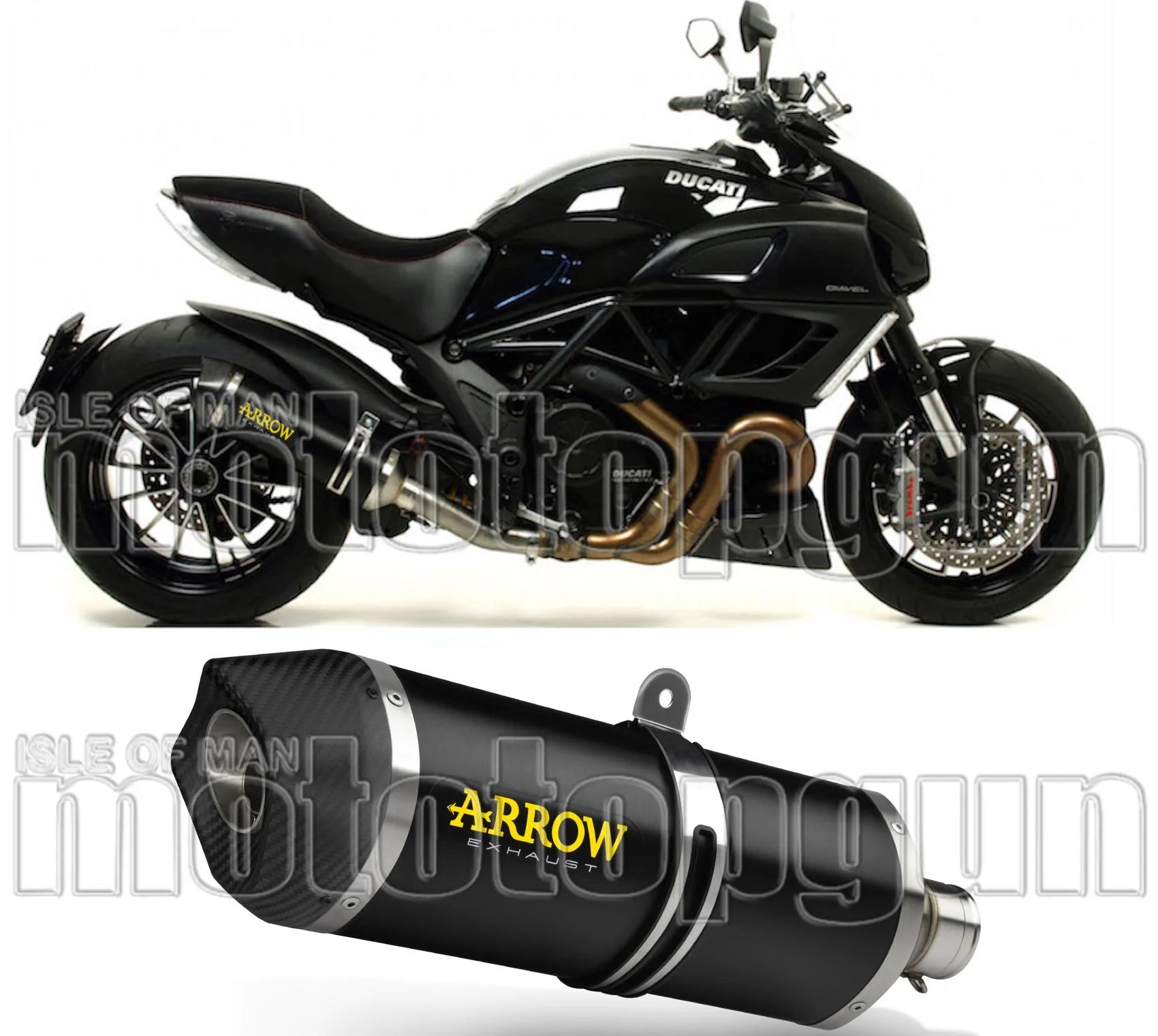 Katalysiertes Auspuffendstück Mit Geräuschzulassung Race-Tech Aluminium Schwarz Carbon - Arrow Special Parts Kompatibel Mit Ducati Monster 1200 (2014-2015)