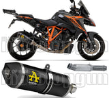 Katalysiertes Auspuffendstück Mit Geräuschzulassung Race-Tech Aluminium Schwarz Carbon - Arrow Special Parts Kompatibel Mit Ktm 1290 Superduke Gt (2017-2024)