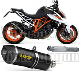 Katalysiertes Auspuffendstück Mit Geräuschzulassung Race-Tech Aluminium Schwarz Carbon - Arrow Special Parts Kompatibel Mit Ktm 1290 Superduke R (2014-2016)