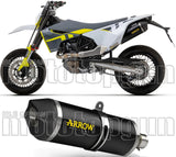 Katalysiertes Auspuffendstück Mit Geräuschzulassung Race-Tech Aluminium Schwarz Carbon - Arrow Special Parts Kompatibel Mit Husqvarna 701 Supermoto (2021-2024)