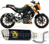 Katalysiertes Auspuffendstück Mit Geräuschzulassung Thunder Aluminium Schwarz Edelstahl - Arrow Special Parts Kompatibel Mit Ktm 125 Duke (2011-2016)