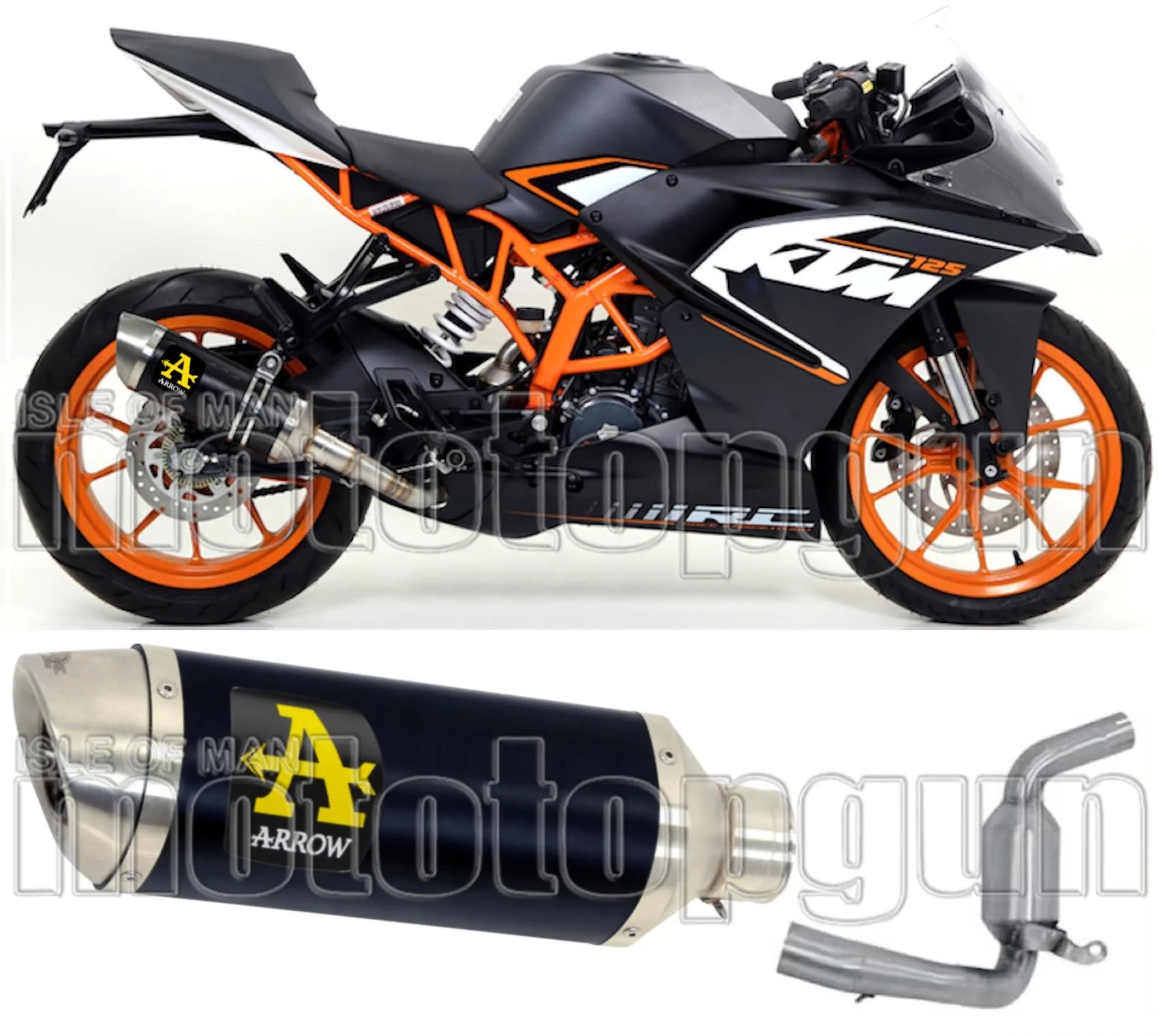 Katalysiertes Auspuffendstück Mit Geräuschzulassung Thunder Aluminium Schwarz Edelstahl - Arrow Special Parts Kompatibel Mit Ktm Rc 390 (2015-2016)