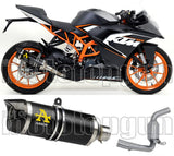 Katalysiertes Auspuffendstück Mit Geräuschzulassung Thunder Aluminium Schwarz Carbon - Arrow Special Parts Kompatibel Mit Ktm Rc 125 (2015-2016)