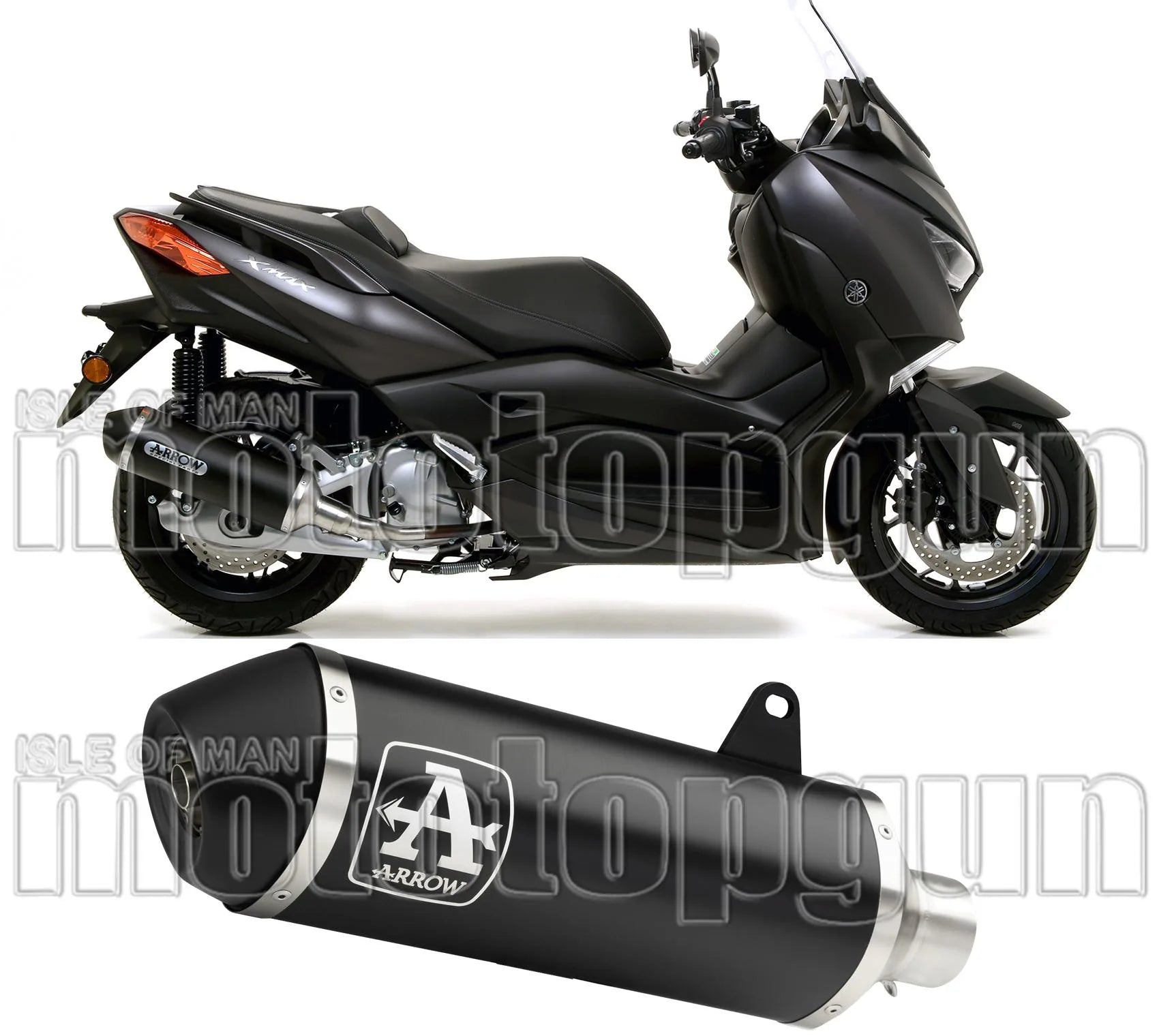 Katalysiertes Auspuffendstück Mit Geräuschzulassung Urban Aluminium Schwarz Edelstahl Schwarz - Arrow Special Parts Kompatibel Mit Yamaha X-Max 125 (2018-2020)