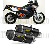 Doppelauspuffanlage Mit Katalysator Und Geräuschzulassung Race-Tech Aluminium Schwarz Carbon - Arrow Special Parts Kompatibel Mit Ktm 990 Adventure (2006-2014)