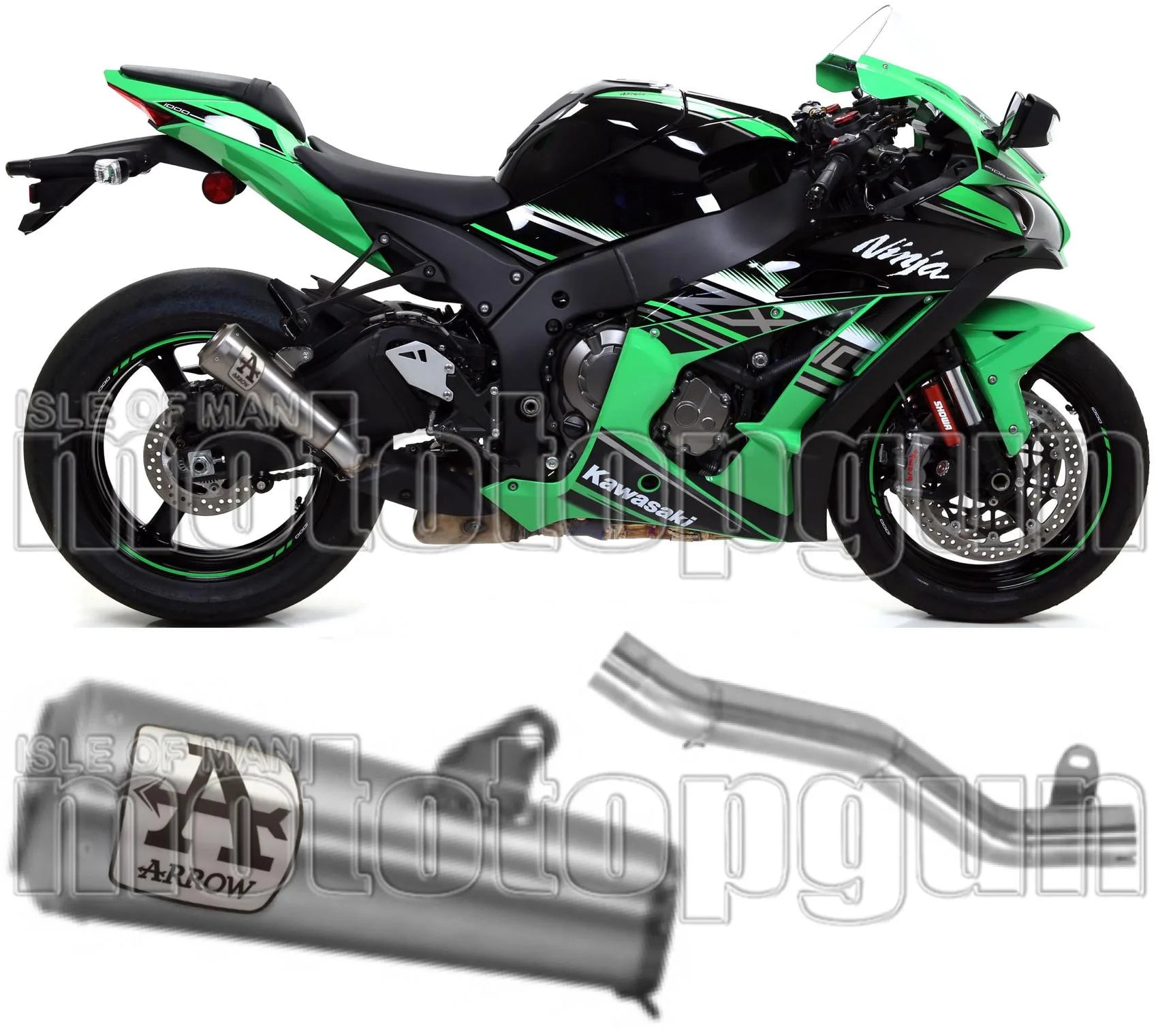 Auspuffendstück Ohne Katalysator Und Mit Geräuschzulassung Pro-Race Titan Titan - Arrow Special Parts Kompatibel Mit Kawasaki Zx-10R (2016-2019)