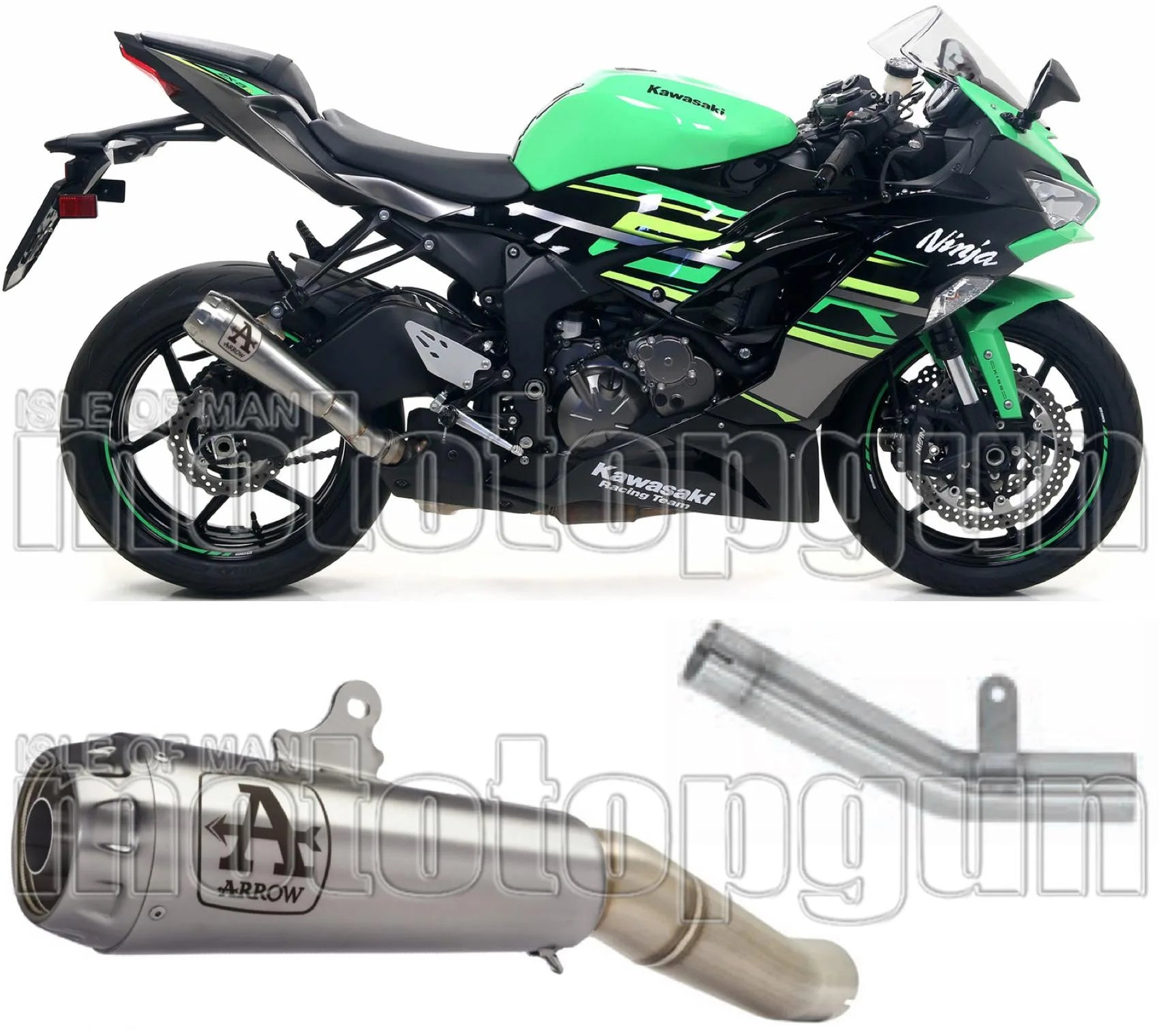 Auspuffendstück Ohne Katalysator Und Mit Geräuschzulassung Pro-Race Titan Titan - Arrow Special Parts Kompatibel Mit Kawasaki Zx 6R 636 (2019-2020)