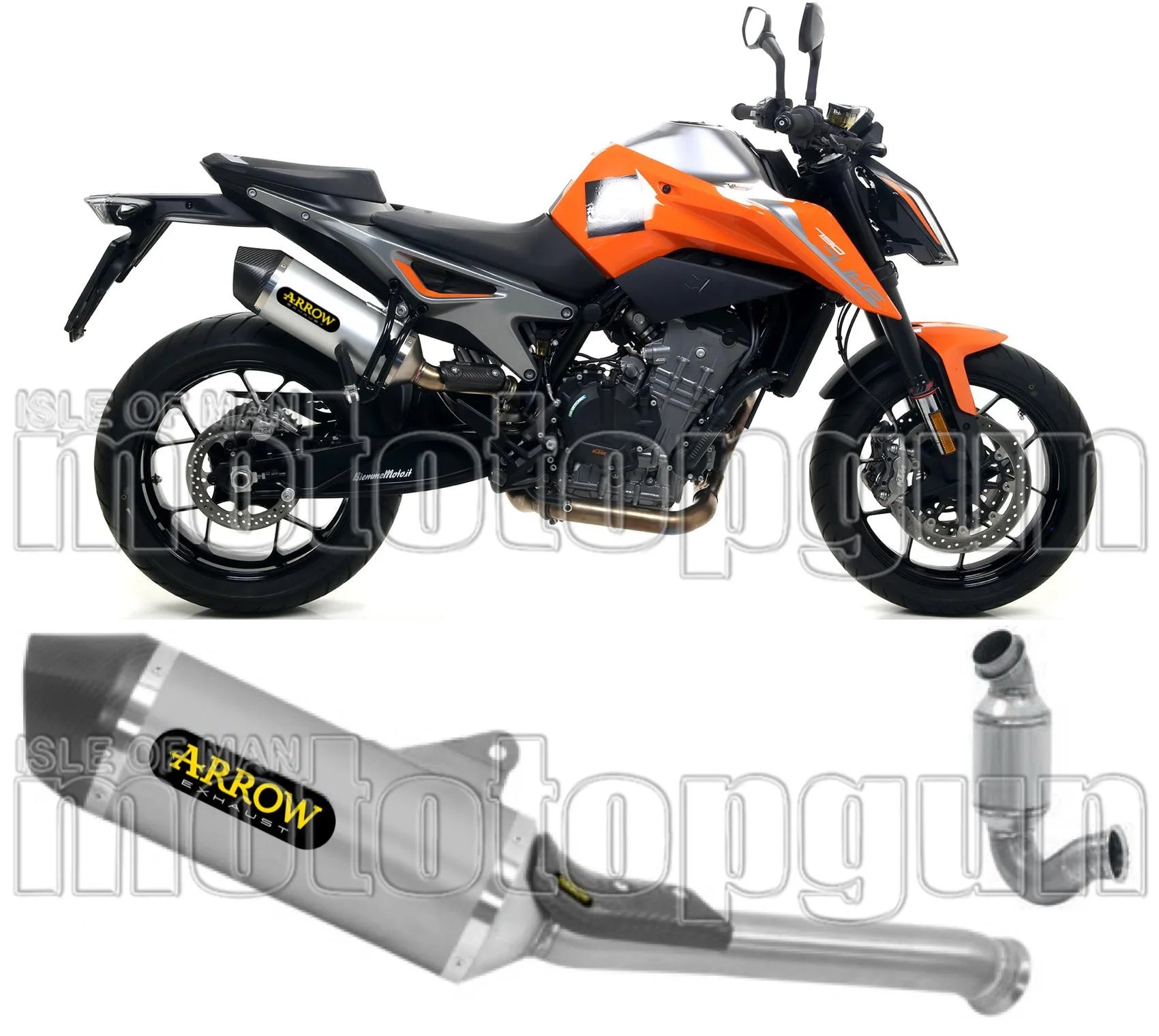Auspuffendstück Ohne Katalysator Und Mit Geräuschzulassung Race-Tech Titan Carbon - Arrow Special Parts Kompatibel Mit Ktm 790 Duke (2023)