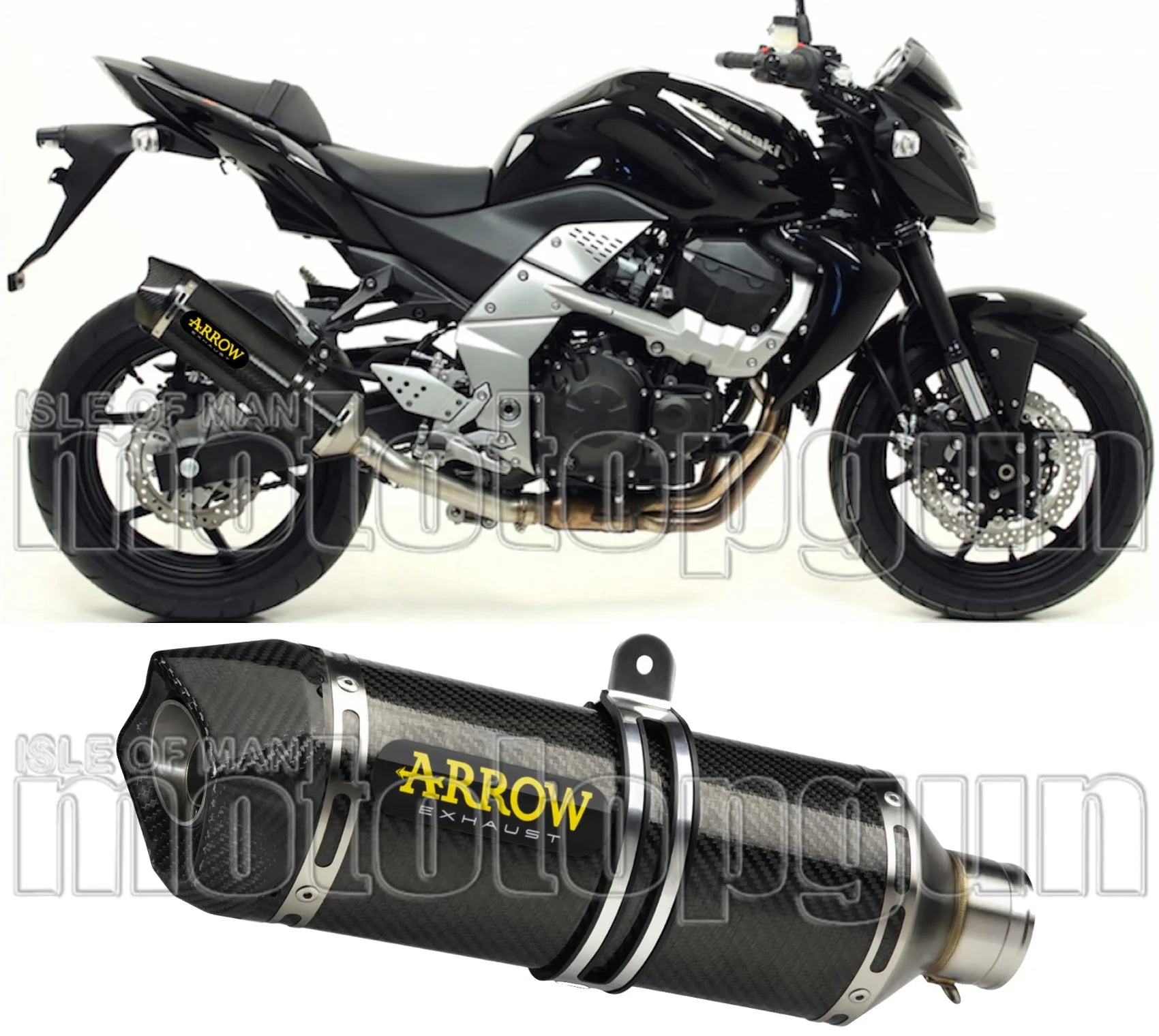 Auspuffendstück Mit Geräuschzulassung Race-Tech Carbon Carbon - Arrow Special Parts Kompatibel Mit Kawasaki Z 750 (2007-2014)