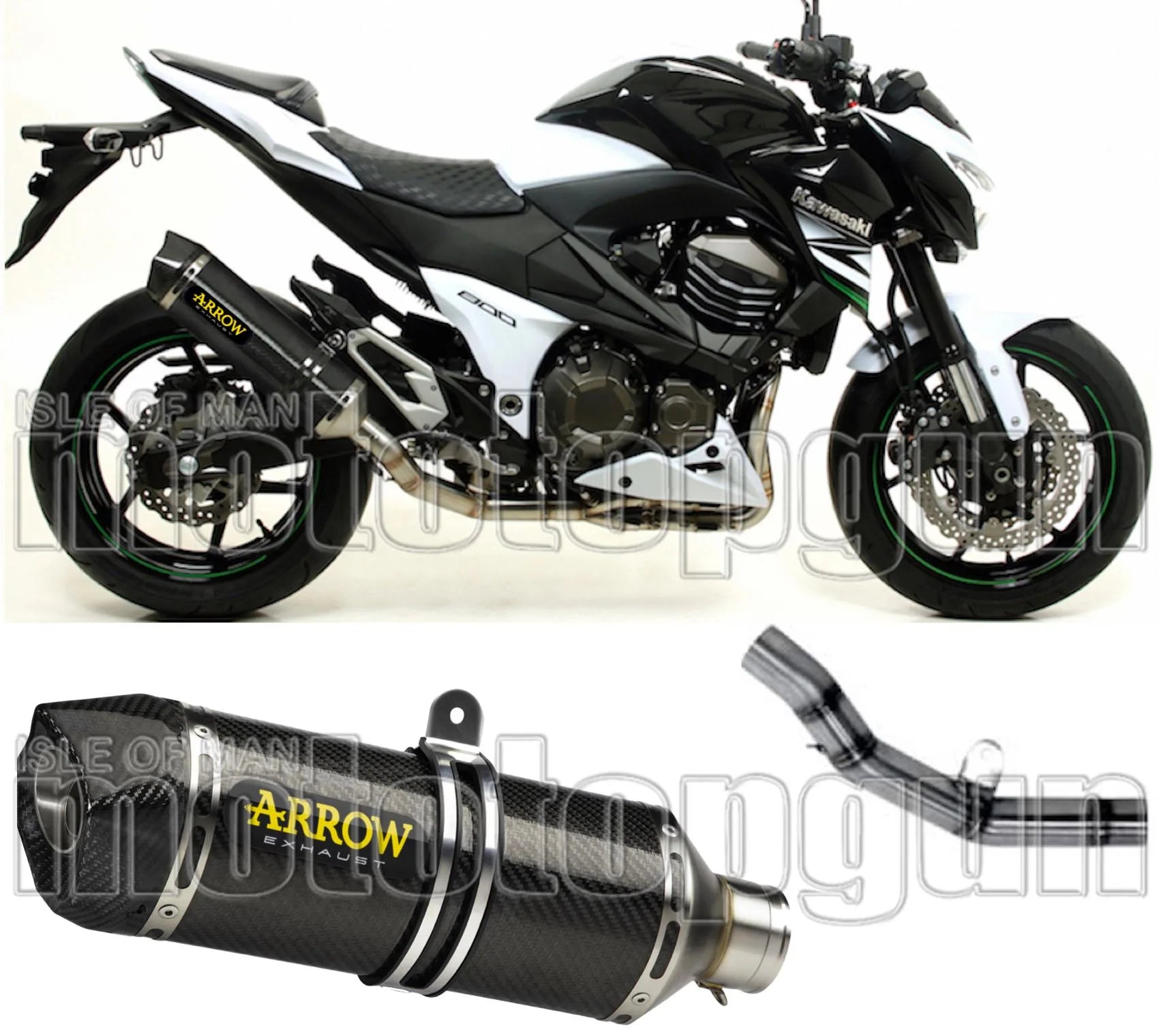 Auspuffendstück Mit Geräuschzulassung Race-Tech Carbon Carbon - Arrow Special Parts Kompatibel Mit Kawasaki Z 800 E (2013-2016)