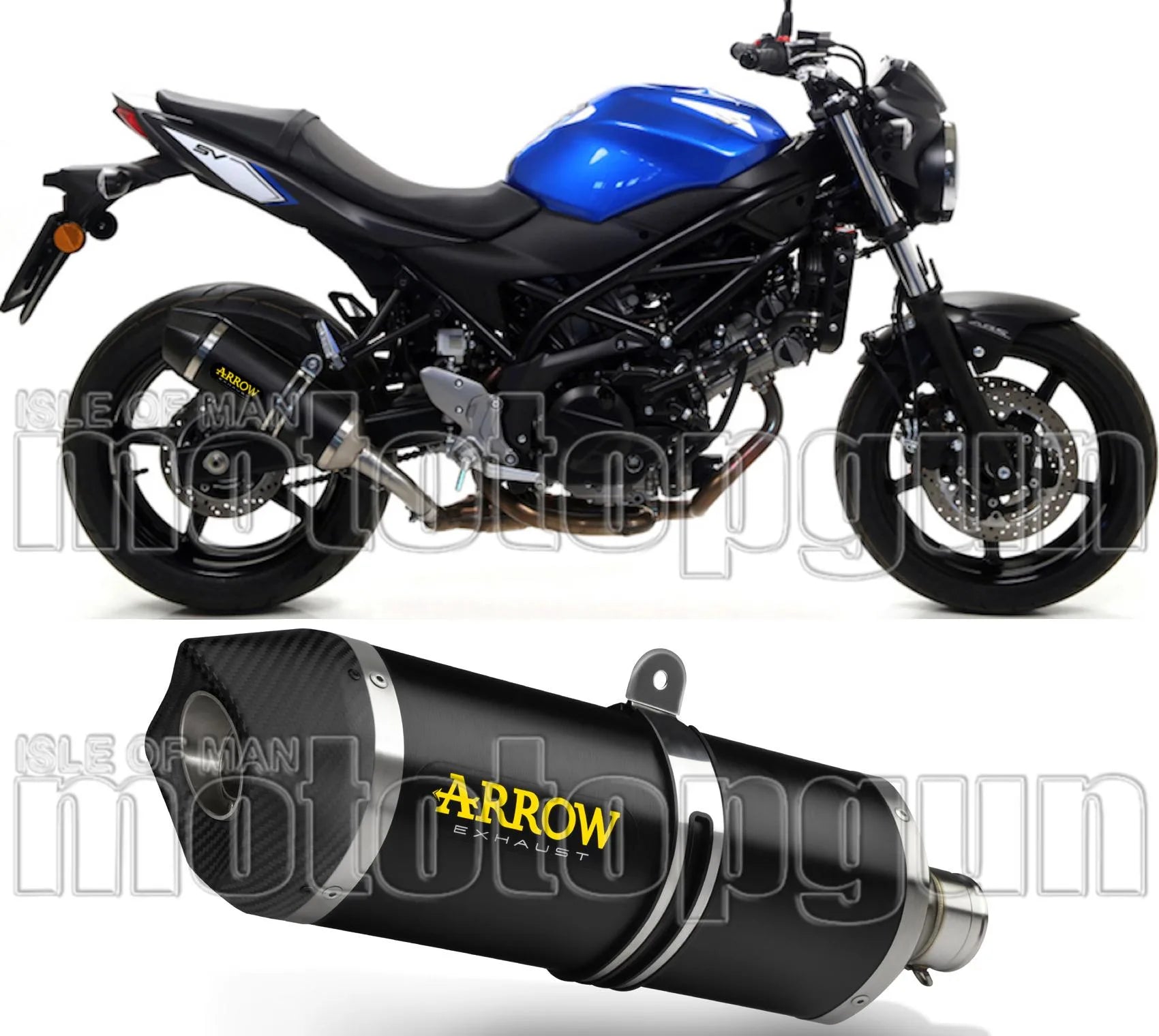 Auspuffendstück Mit Geräuschzulassung Race-Tech Aluminium Schwarz Carbon - Arrow Special Parts Kompatibel Mit Suzuki Sv 650 (2016-2024)