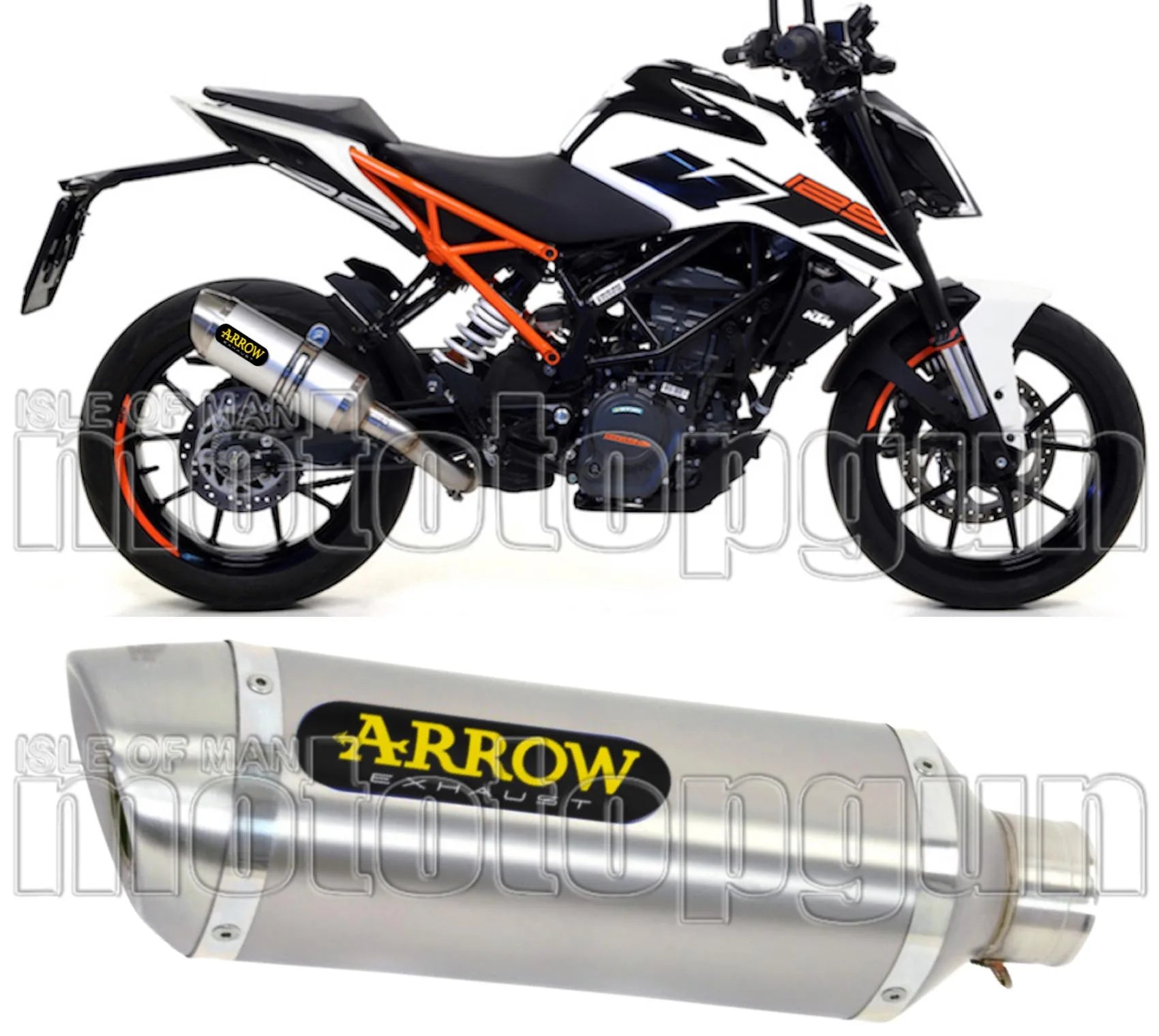 Auspuffendstück Mit Geräuschzulassung Thunder Aluminium Edelstahl - Arrow Special Parts Kompatibel Mit Ktm 125 Duke (2017-2020)