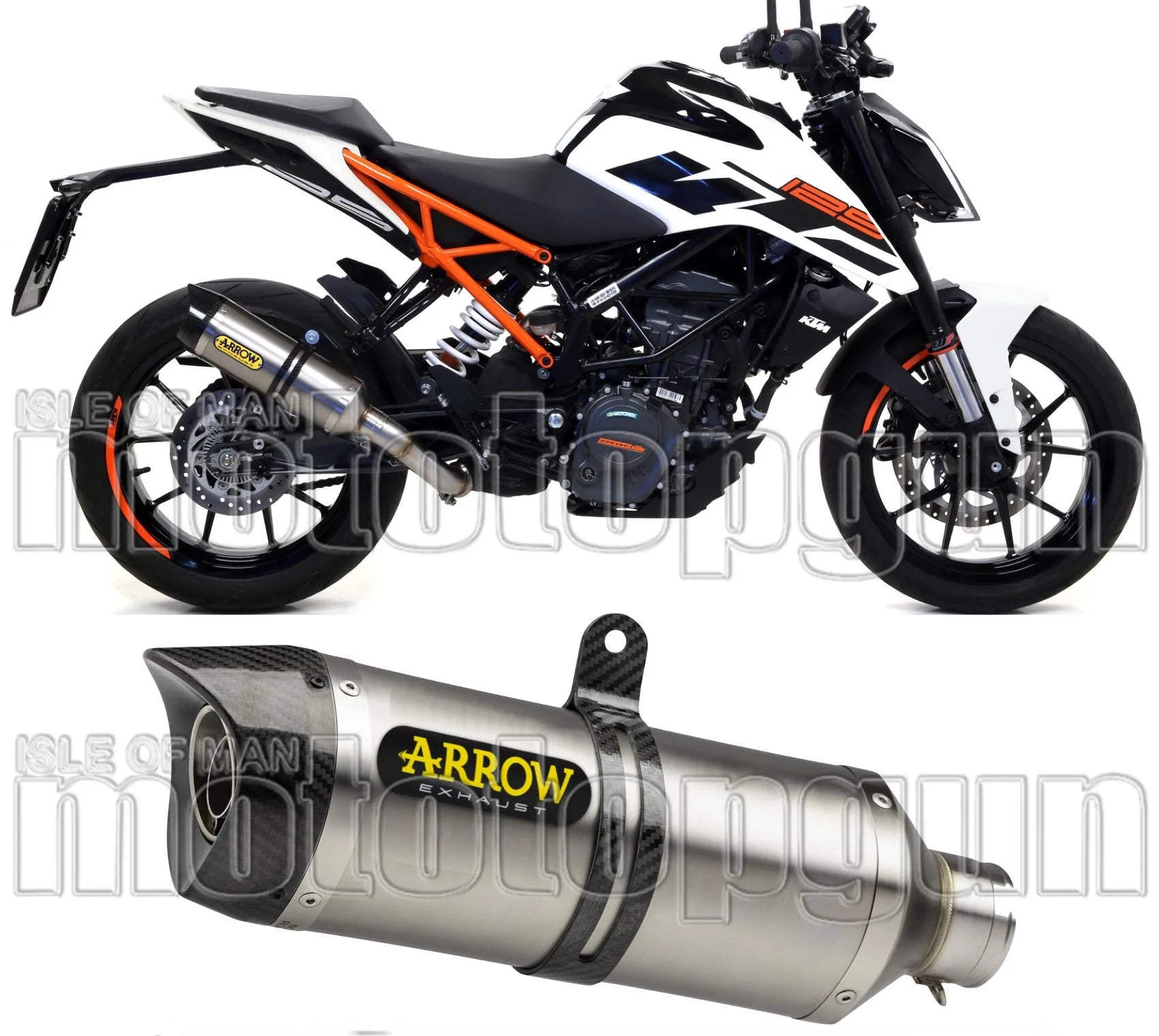 Auspuffendstück Mit Geräuschzulassung Thunder Titan Carbon - Arrow Special Parts Kompatibel Mit Ktm 125 Duke (2017-2020)