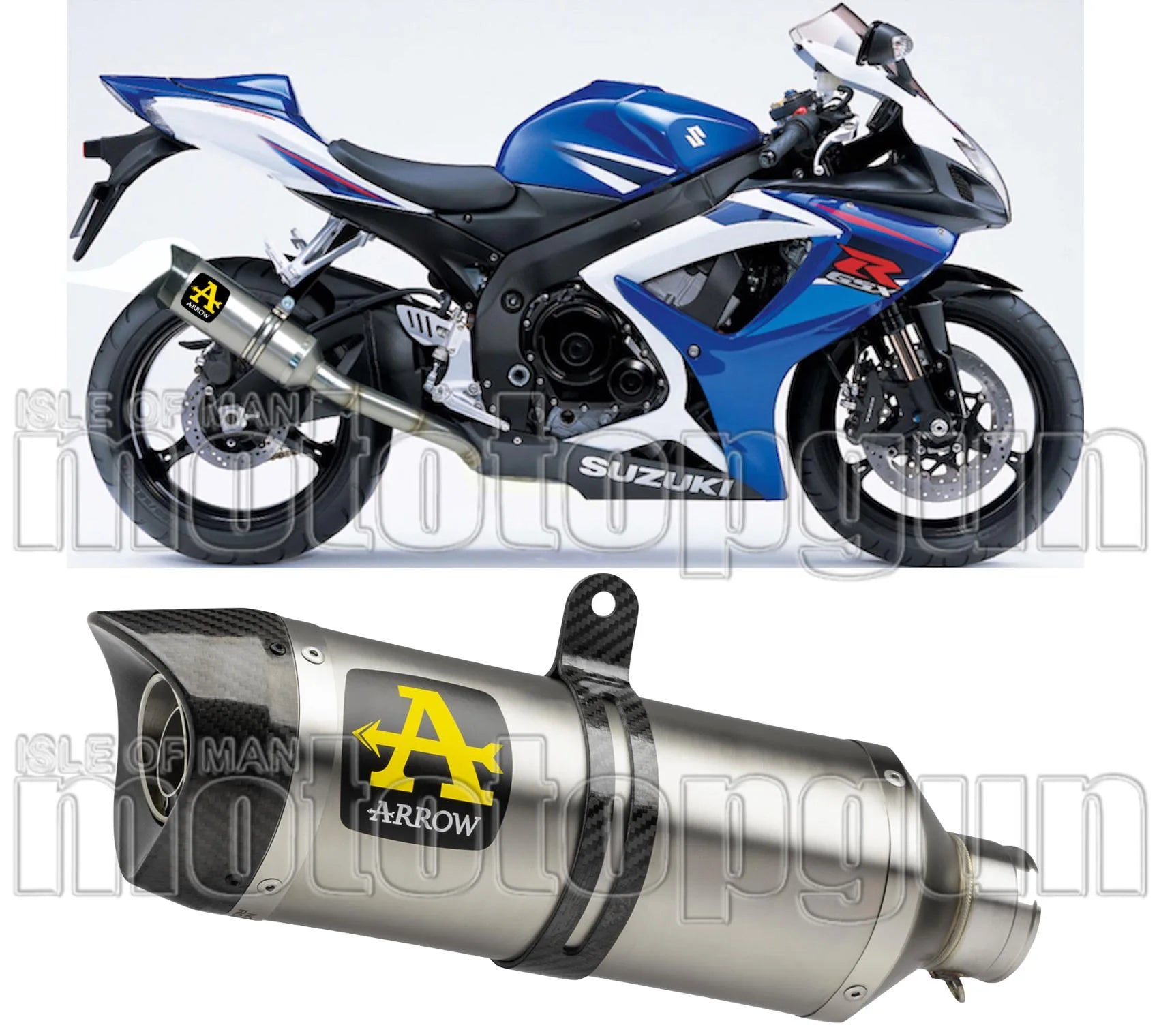 Auspuffendstück Mit Geräuschzulassung Thunder Aluminium Carbon - Arrow Special Parts Kompatibel Mit Suzuki Gsx-R 600 Ie (2008-2010)