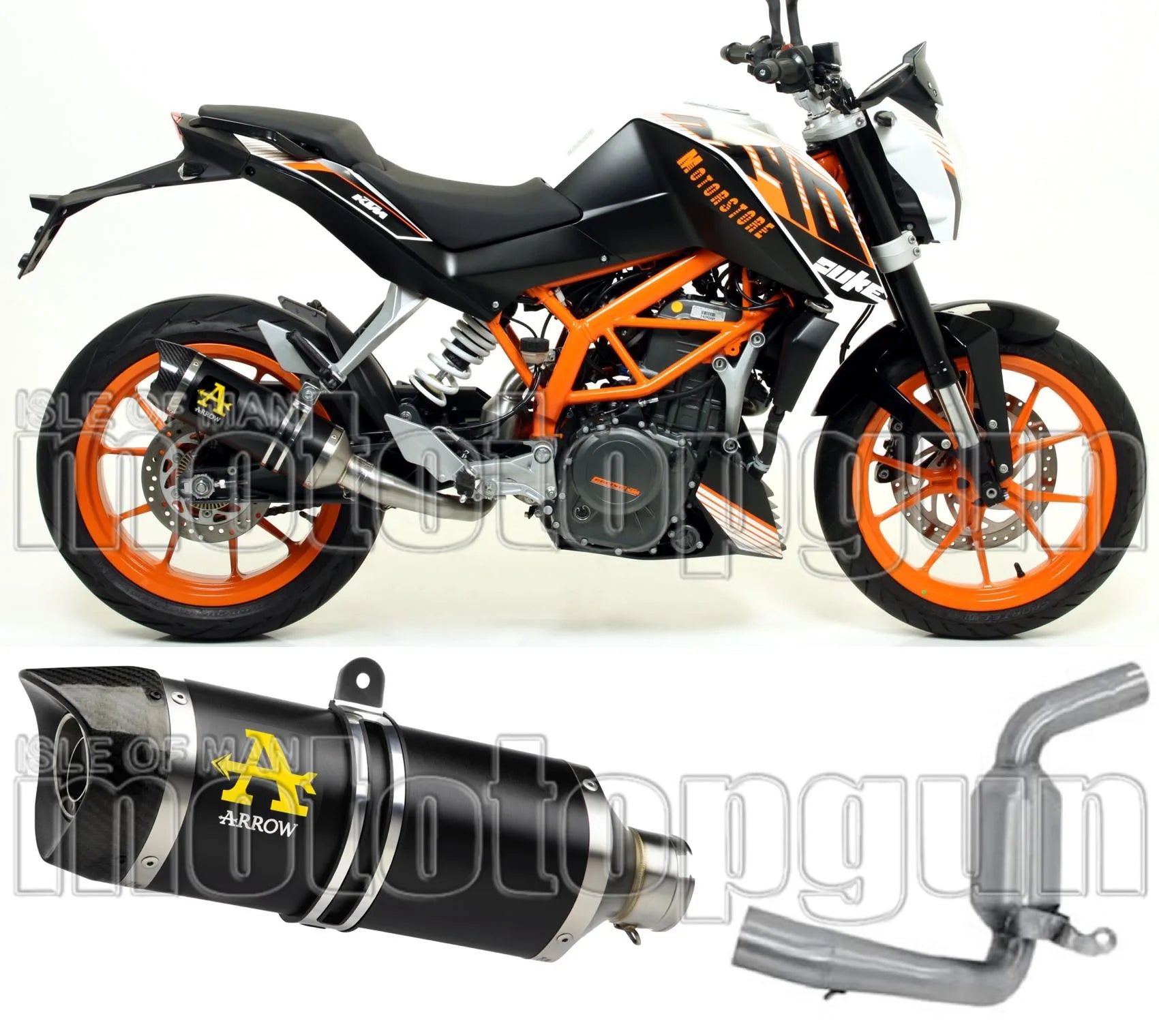 Auspuffendstück Ohne Katalysator Und Mit Geräuschzulassung Thunder Aluminium Schwarz Carbon - Arrow Special Parts Kompatibel Mit Ktm 390 Duke (2013-2016)