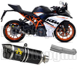 Auspuffendstück Ohne Katalysator Und Mit Geräuschzulassung Thunder Aluminium Schwarz Carbon - Arrow Special Parts Kompatibel Mit Ktm Rc 125 (2017-2020)