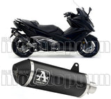 Non-Catalytic Exhaust Tip With Sound Certification Urban Black Aluminium Stainless Steel Black - Arrow Special Parts Compatible With Kymco Ak 550 (2017-2020)