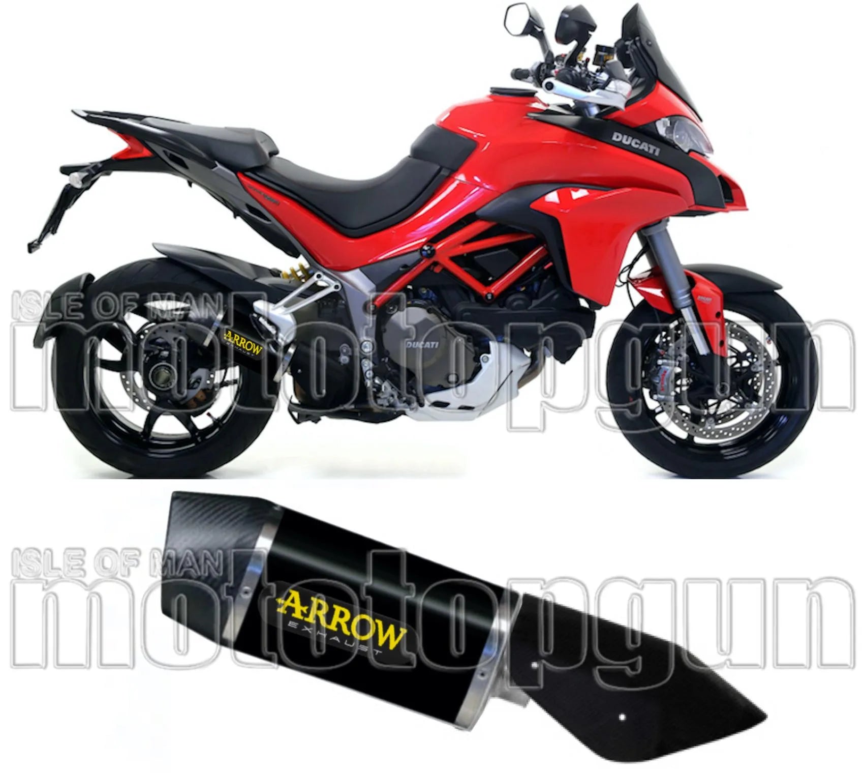 Auspuffendstück Mit Geräuschzulassung Indy-Race Aluminium Schwarz Carbon - Arrow Special Parts Kompatibel Mit Ducati Multistrada 1200 (2015-2017)