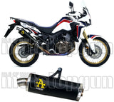 Auspuffendstück Mit Geräuschzulassung Maxi Race-Tech Aluminium Schwarz Edelstahl - Arrow Special Parts Kompatibel Mit Honda Crf 1000 L Africa Twin Adventure Sports (2018-2019)