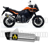 Exhaust Tip With Noise Certification Maxi Race-Tech Aluminium Carbon - Arrow Special Parts Compatible With Ktm 1090 Adventure (2017-2020)