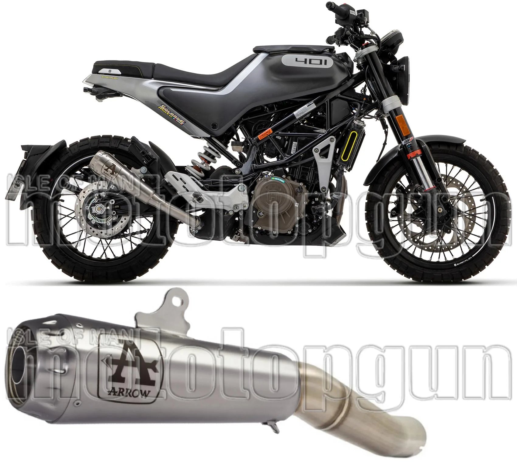 Auspuffendstück Mit Geräuschzulassung Pro-Race Nichrom Edelstahl - Arrow Special Parts Kompatibel Mit Husqvarna Svartpilen 401 (2020-2023)