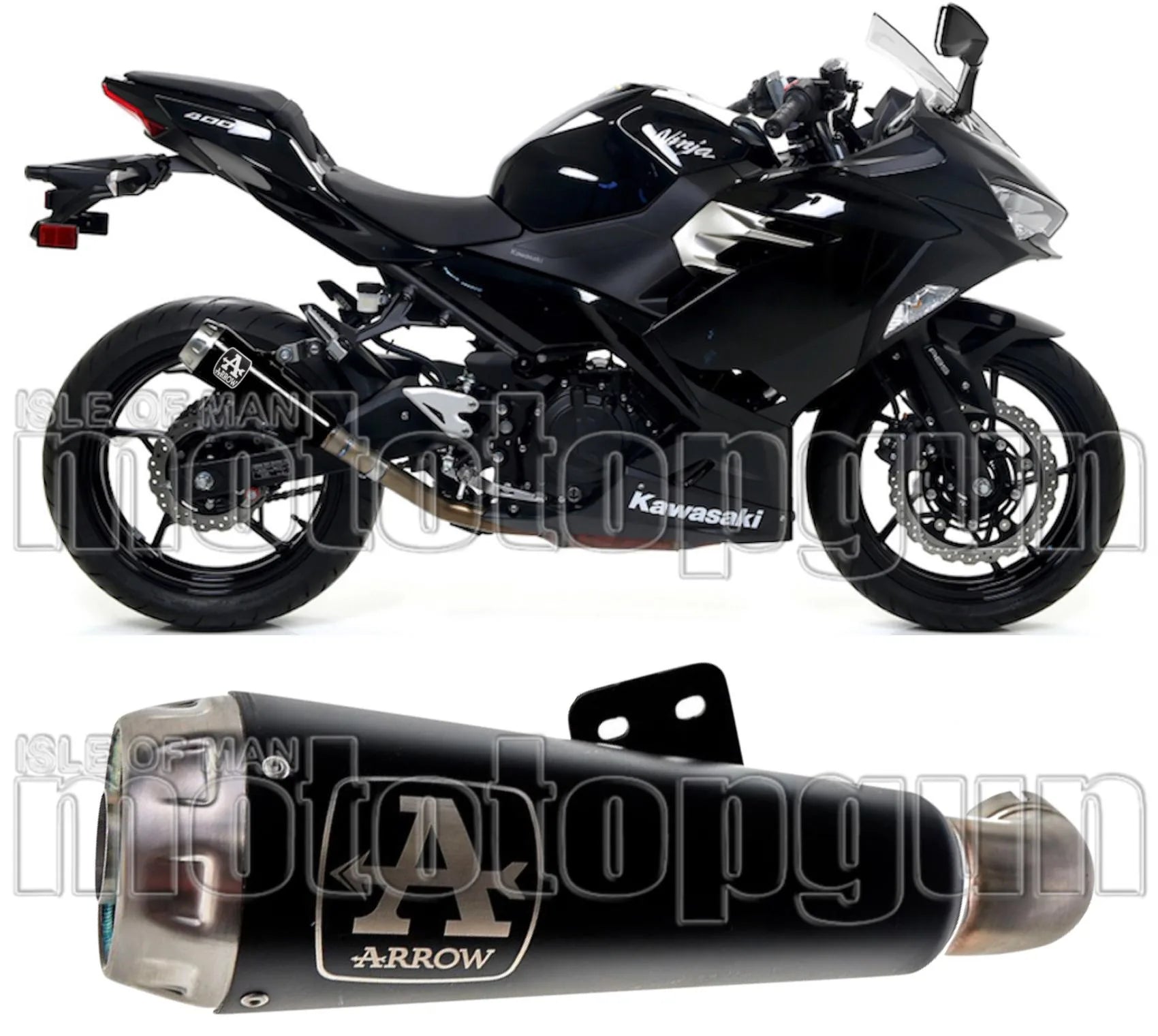 Auspuffendstück Mit Geräuschzulassung Pro-Race Nichrom Schwarz Edelstahl - Arrow Special Parts Kompatibel Mit Kawasaki Ninja 400 (2023)
