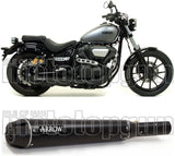Auspuffendstück Mit Geräuschzulassung Rebel Aluminium Schwarz Carbon - Arrow Special Parts Kompatibel Mit Yamaha Xv 950 R (2014-2016)
