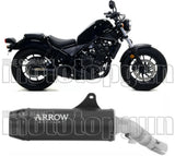 Auspuffendstück Mit Geräuschzulassung Rebel Aluminium Schwarz Carbon - Arrow Special Parts Kompatibel Mit Honda Cmx 500 Rebel (2017-2024)