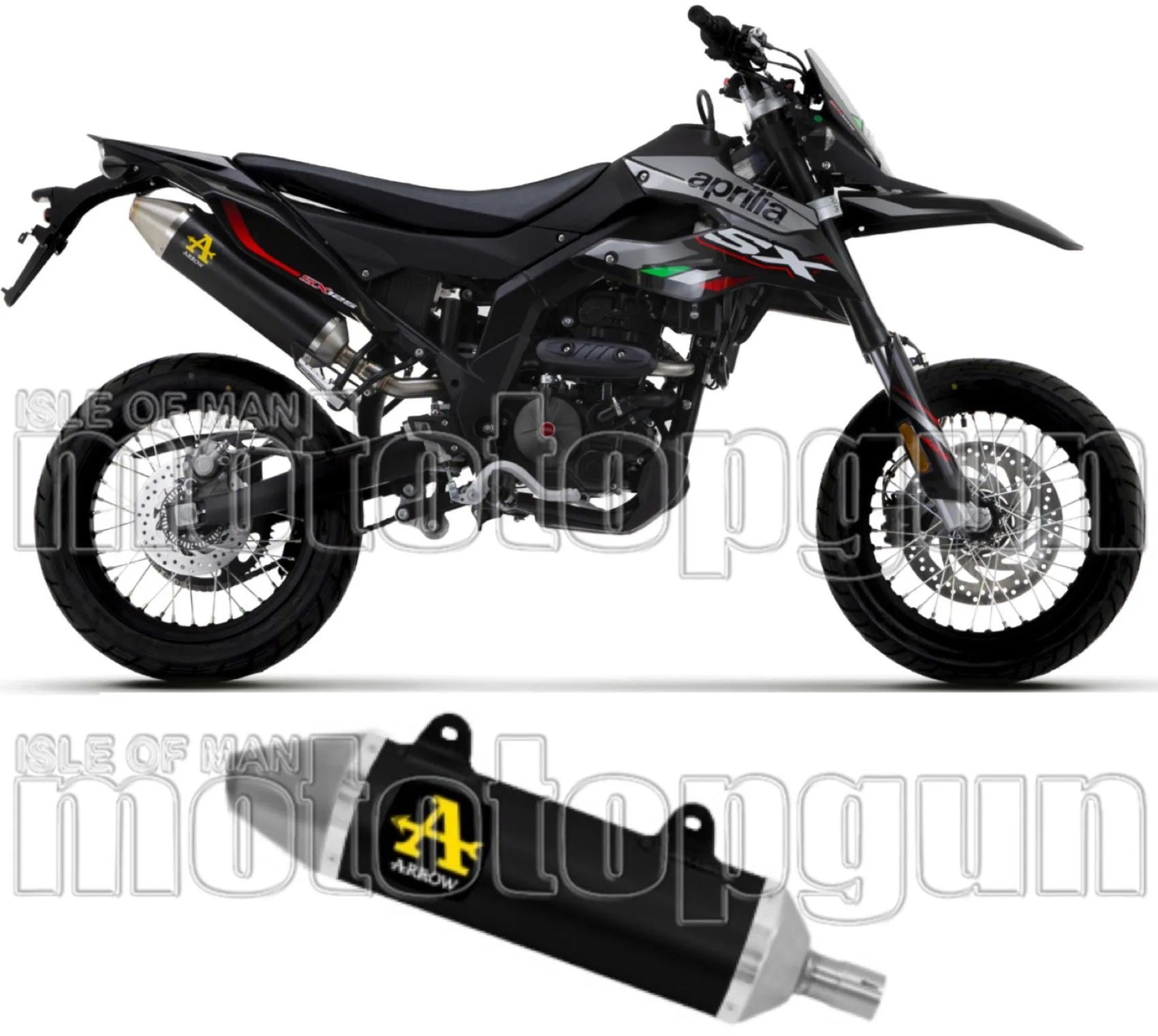 Auspuffendstück Mit Geräuschzulassung Thunder Aluminium Schwarz Edelstahl - Arrow Special Parts Kompatibel Mit Um Dsr Ex 125 (2018-2020)