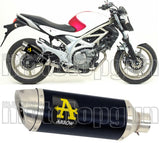 Auspuffendstück Mit Geräuschzulassung Thunder Aluminium Schwarz Edelstahl - Arrow Special Parts Kompatibel Mit Suzuki Svf 650 Gladius (2009-2015)