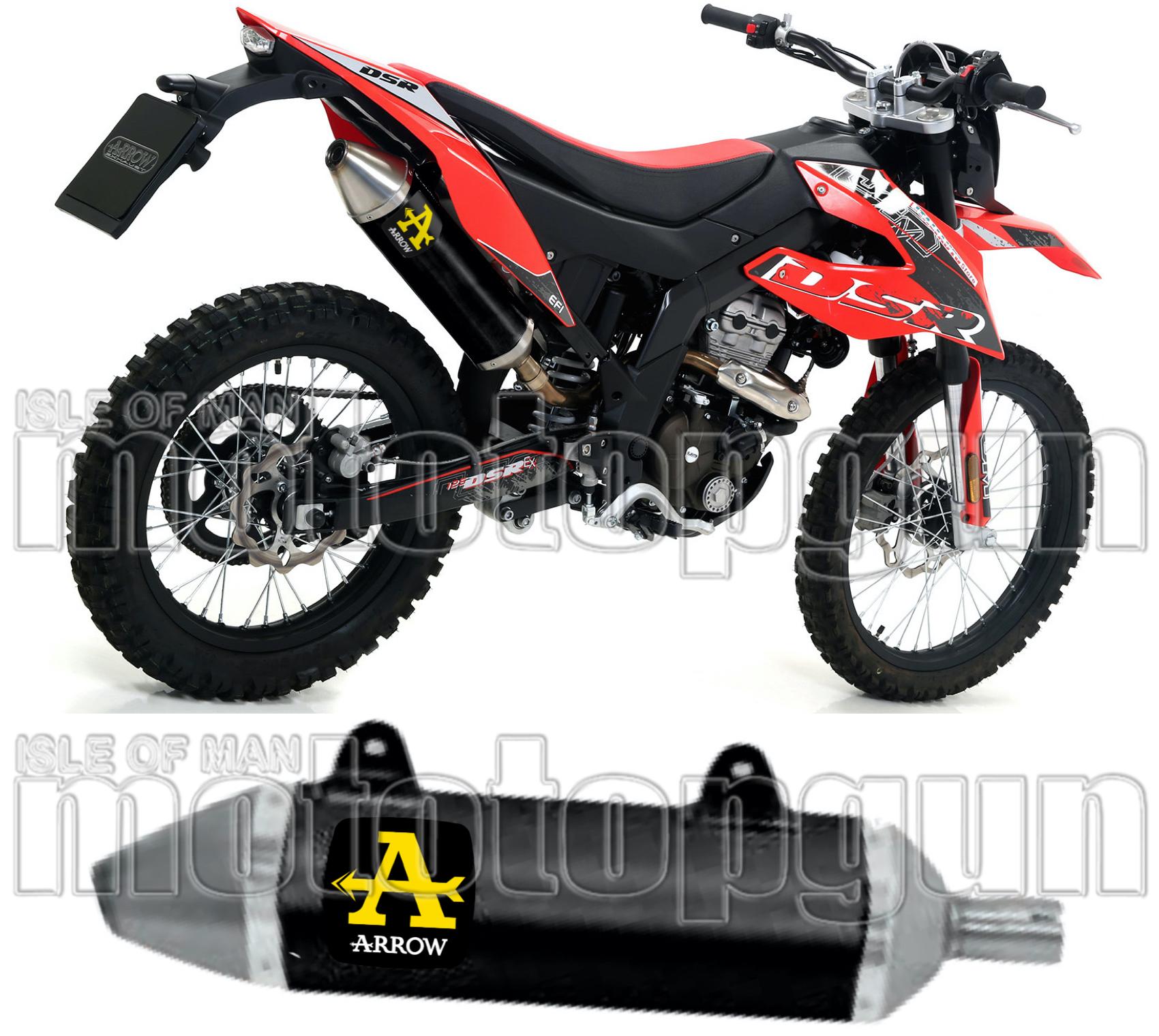 Exhaust Tip With Noise Certification Thunder Black Aluminium Stainless Steel - Arrow Special Parts Compatible With Um Dsr Ex 125 (2018-2020)