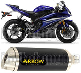 Auspuffendstück Mit Geräuschzulassung Thunder Aluminium Schwarz Edelstahl - Arrow Special Parts Kompatibel Mit Yamaha Yzf 600 R6 (2006-2007)