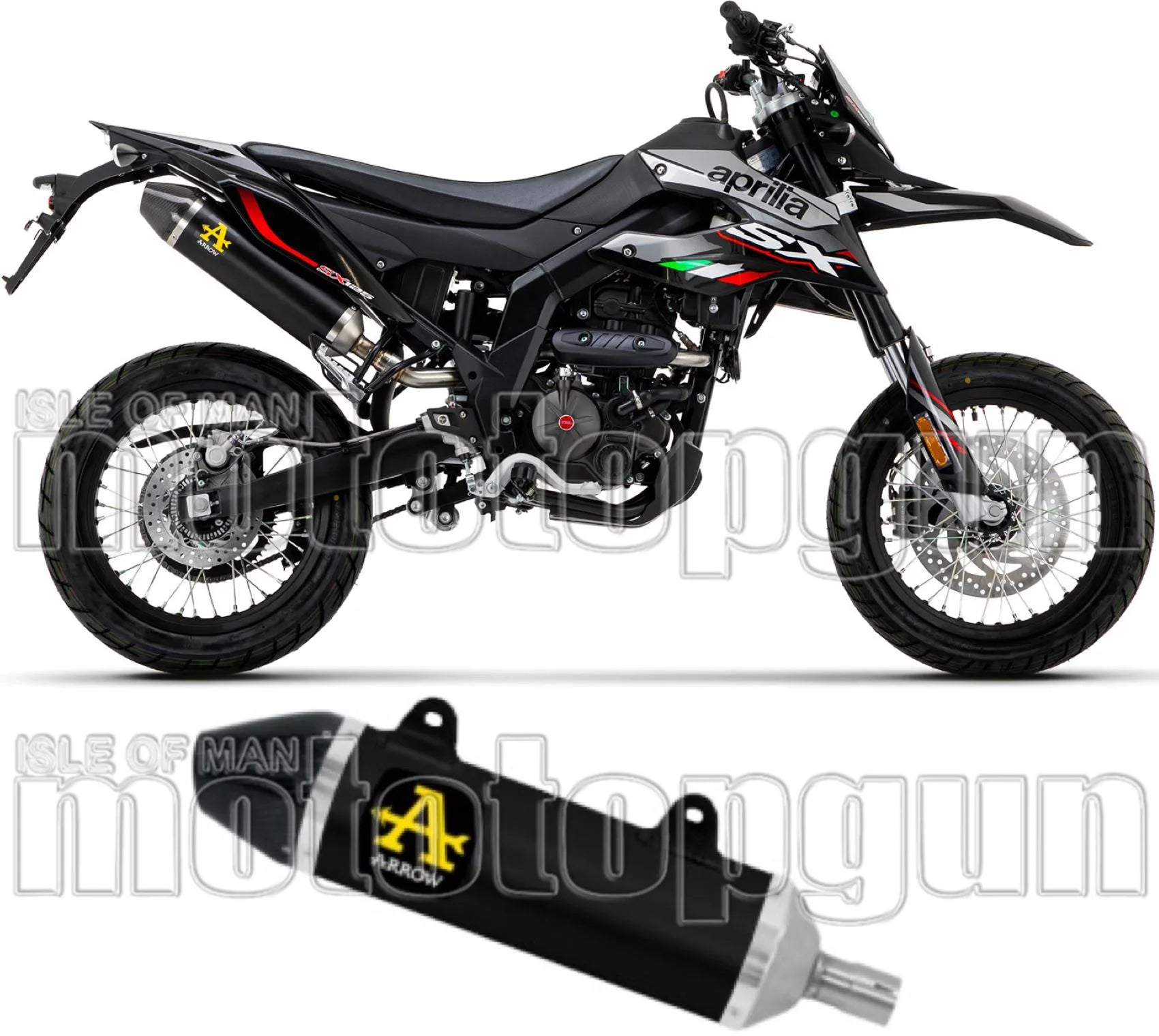 Auspuffendstück Mit Geräuschzulassung Thunder Aluminium Schwarz Carbon - Arrow Special Parts Kompatibel Mit Um Dsr Ex 125 (2018-2020)