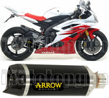 Auspuffendstück Mit Geräuschzulassung Thunder Aluminium Schwarz Carbon - Arrow Special Parts Kompatibel Mit Yamaha Yzf 600 R6 (2008-2011)