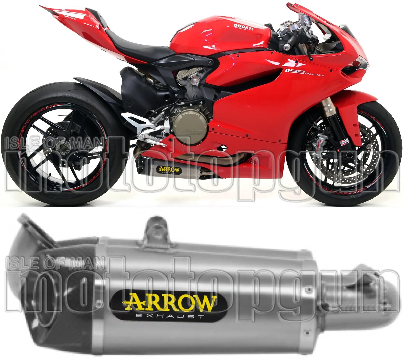 Auspuffendstück Mit Geräuschzulassung Works Titan Carbon - Arrow Special Parts Kompatibel Mit Ducati 1199 Panigale (2012-2015)