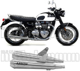Doppelauspuffanlage Mit Geräuschzulassung Pro-Racing Nichrom Edelstahl - Arrow Special Parts Kompatibel Mit Triumph Bonneville T120 (2016-2019)