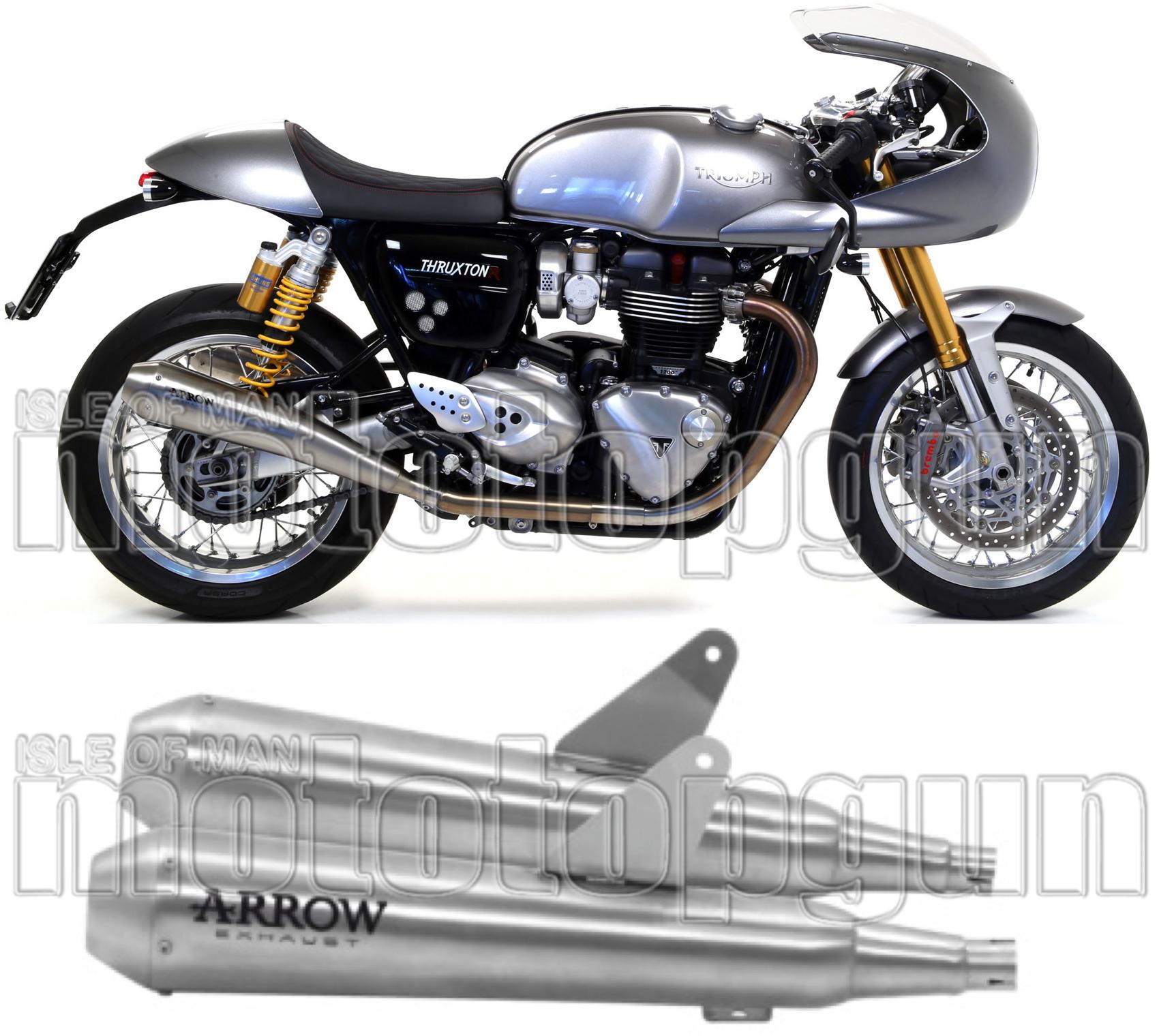 Dual Exhaust System With Sound Certification Pro-Racing Nichrom Stainless Steel - Arrow Special Parts Compatible With Triumph Thruxton 1200 Rs (2020-2023)