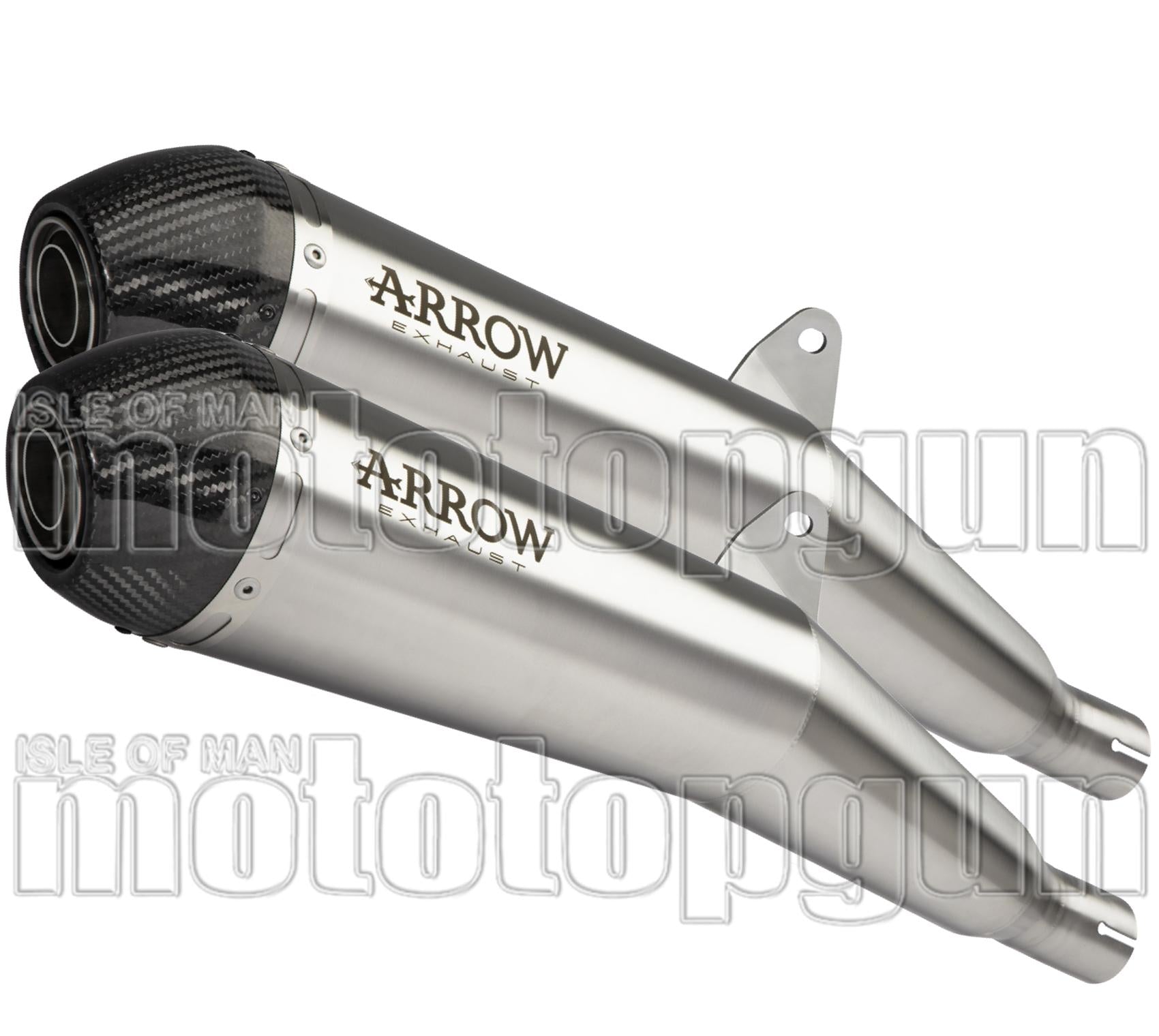 Dual Exhaust System With Sound Certification Pro-Racing Nichrom Carbon - Arrow Special Parts Compatible With Triumph Speed Twin 1200 (2019-2020)